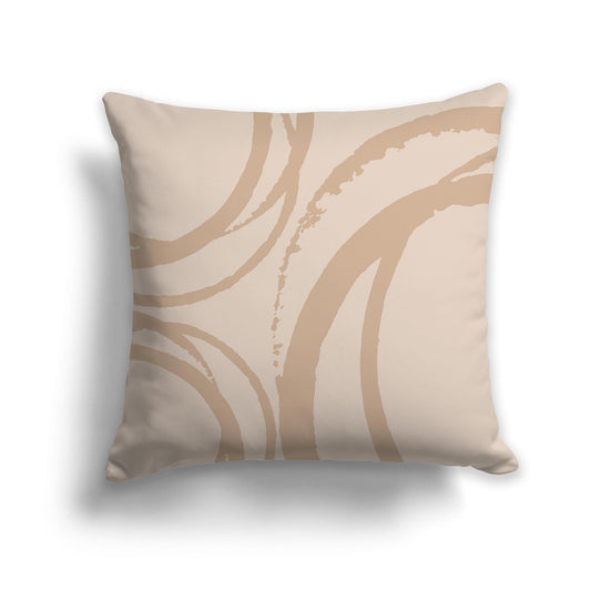 Light Caramel Throw Pillow with Circular Caramel Graphic on Both Sides, CAPC-1222-021