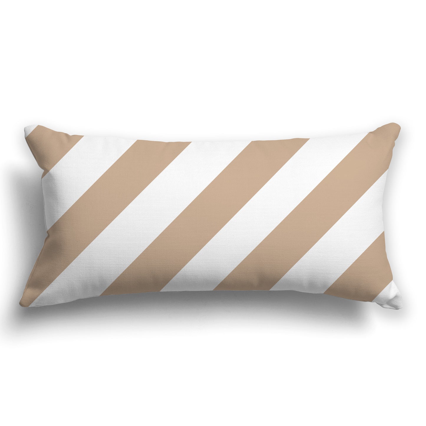 Throw Pillow with Caramel and White/Beige-white Diagonal Bars on Both Sides, CAPC-1222-032