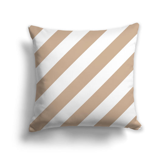 Throw Pillow with Caramel and White/Beige-white Diagonal Bars on Both Sides, CAPC-1222-032