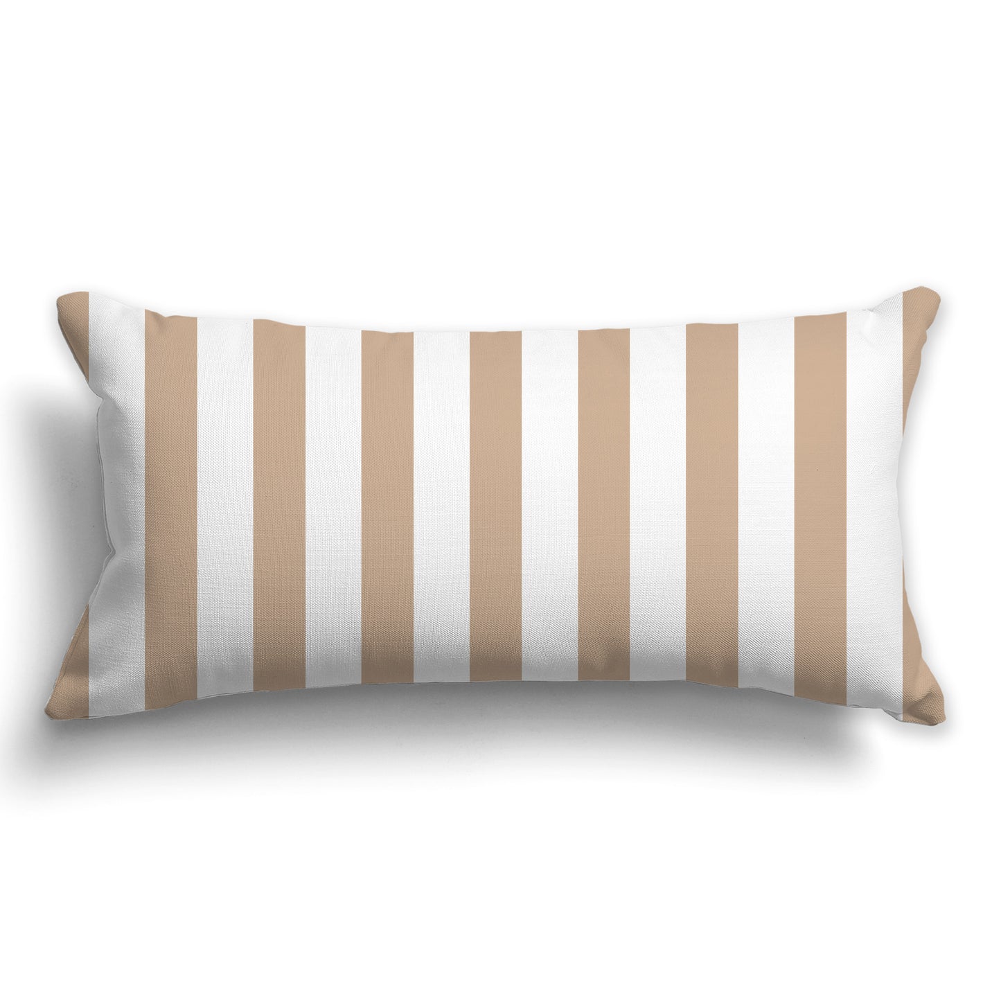 White/Beige-white Throw Pillow with Vertical Caramel Bars on Front, CAPC-1222-052