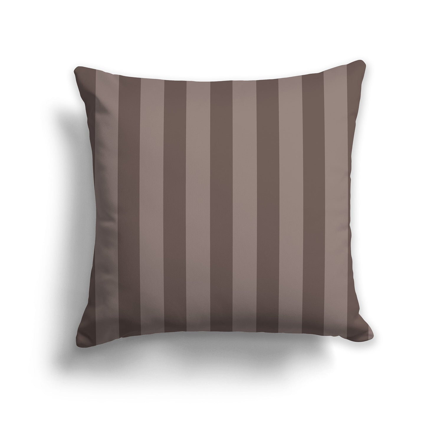 Medium Brown Throw Pillow with Brown Vertical Bars on Front, CAPC-1222-056