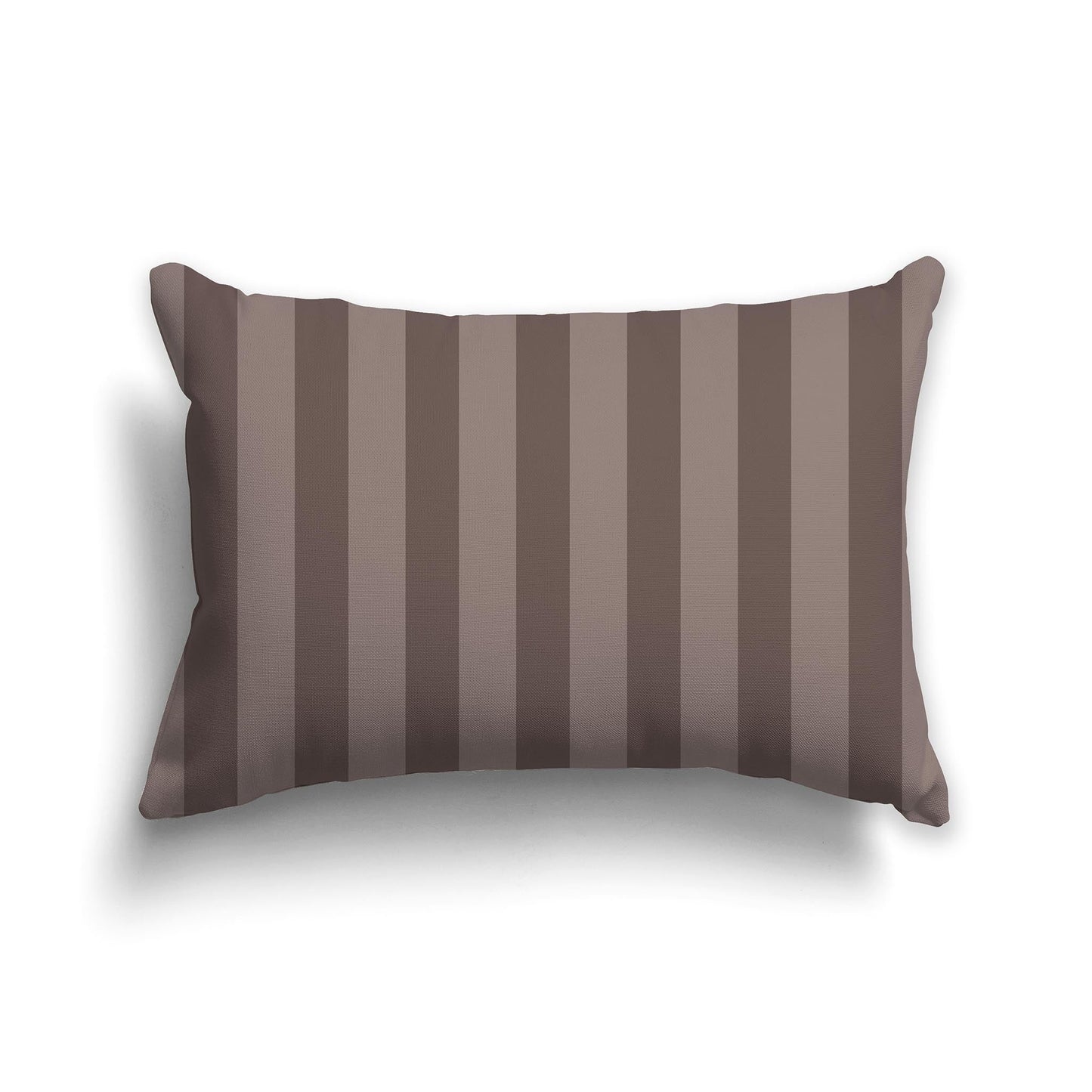 Medium Brown Throw Pillow with Brown Vertical Bars on Front, CAPC-1222-056