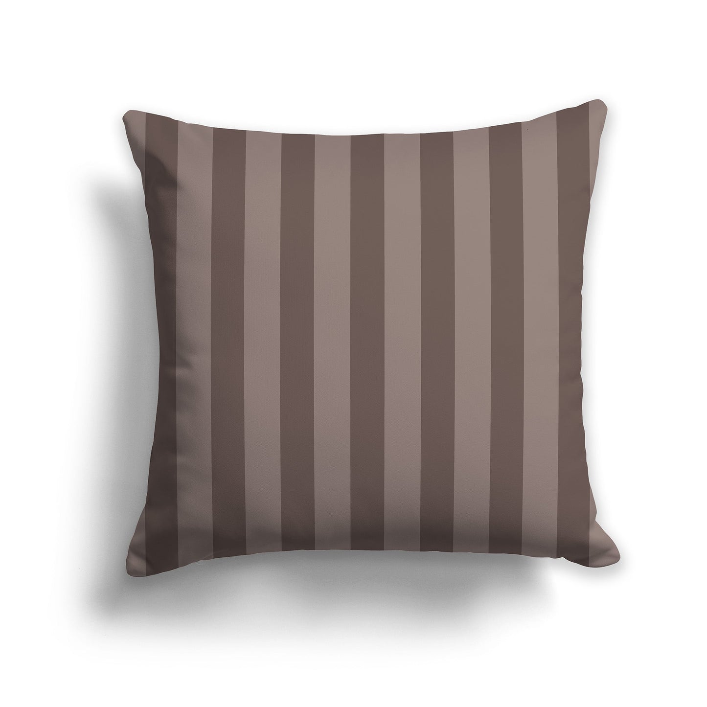 Medium Brown Throw Pillow with Brown Vertical Bars on Front, CAPC-1222-056