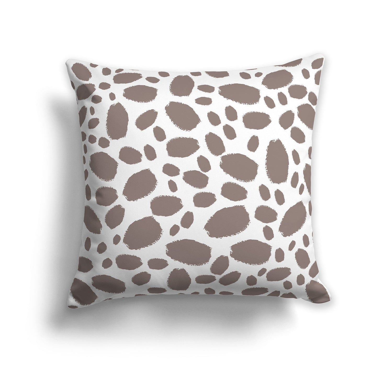 White/Beige-white Throw Pillow with Brown Paint Dabs on Both Sides, CAPC-1222-099