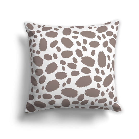 White/Beige-white Throw Pillow with Brown Paint Dabs on Both Sides, CAPC-1222-099