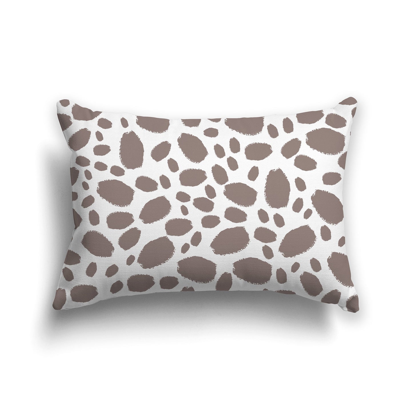 White/Beige-white Throw Pillow with Brown Paint Dabs on Both Sides, CAPC-1222-099