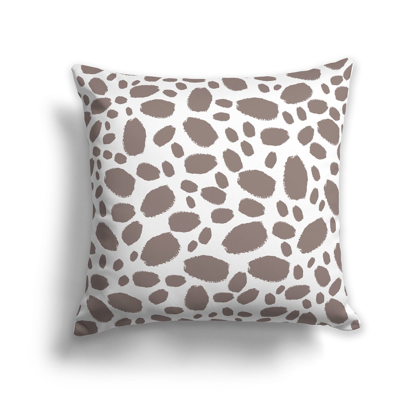 White/Beige-white Throw Pillow with Brown Paint Dabs on Both Sides, CAPC-1222-099