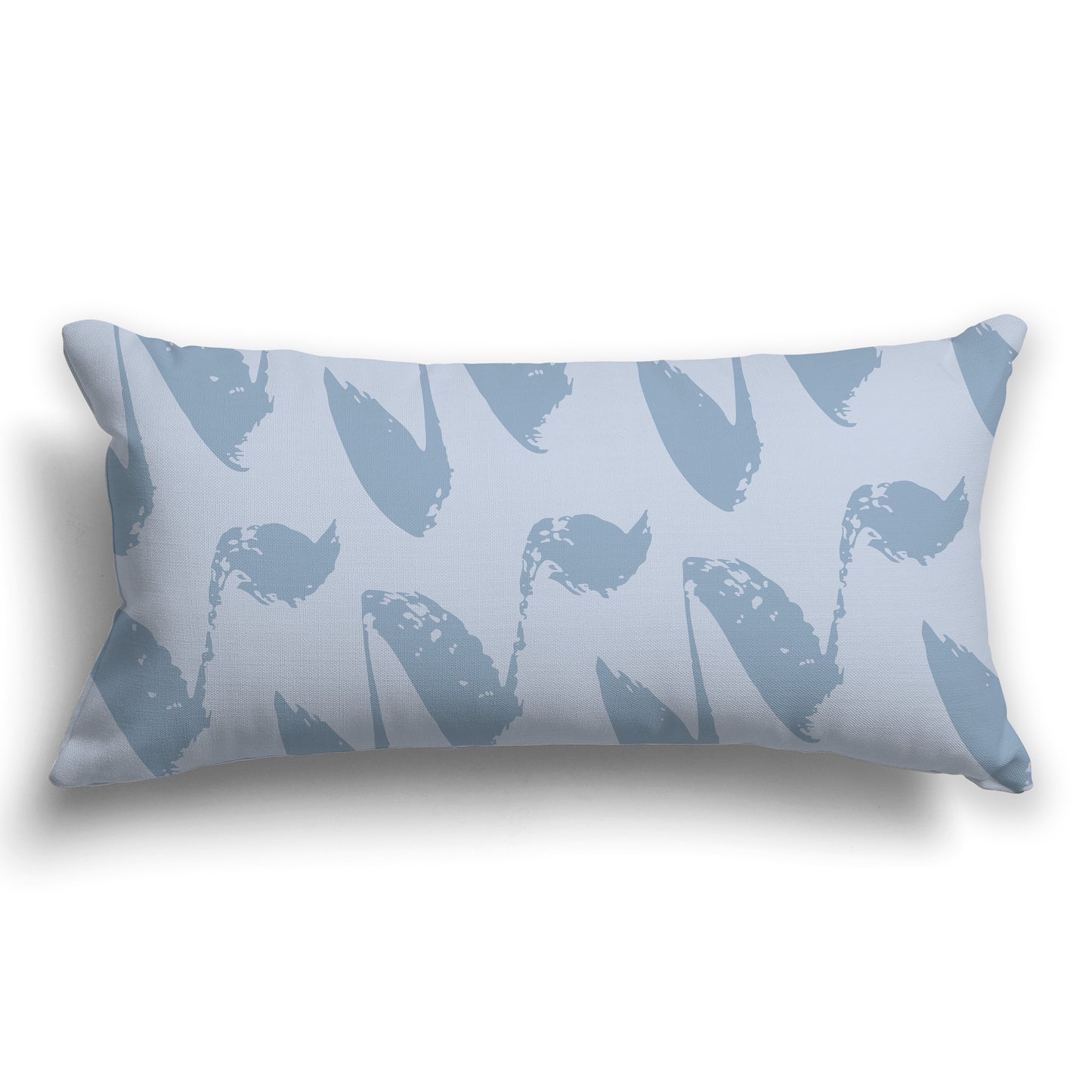 Light Grey Throw Pillow with Medium Blue Squiggle Pattern on Both Sides, CAPC-1231-081