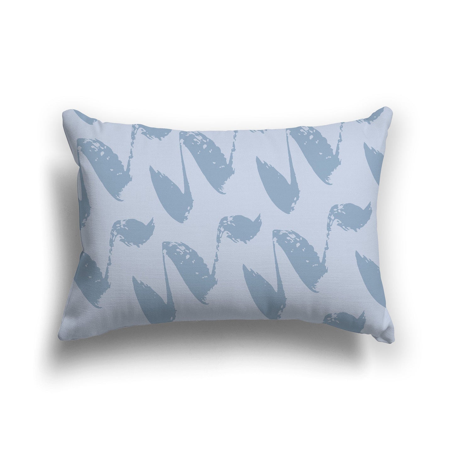 Light Grey Throw Pillow with Medium Blue Squiggle Pattern on Both Sides, CAPC-1231-081