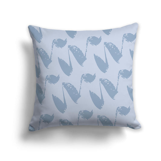 Light Grey Throw Pillow with Medium Blue Squiggle Pattern on Both Sides, CAPC-1231-081