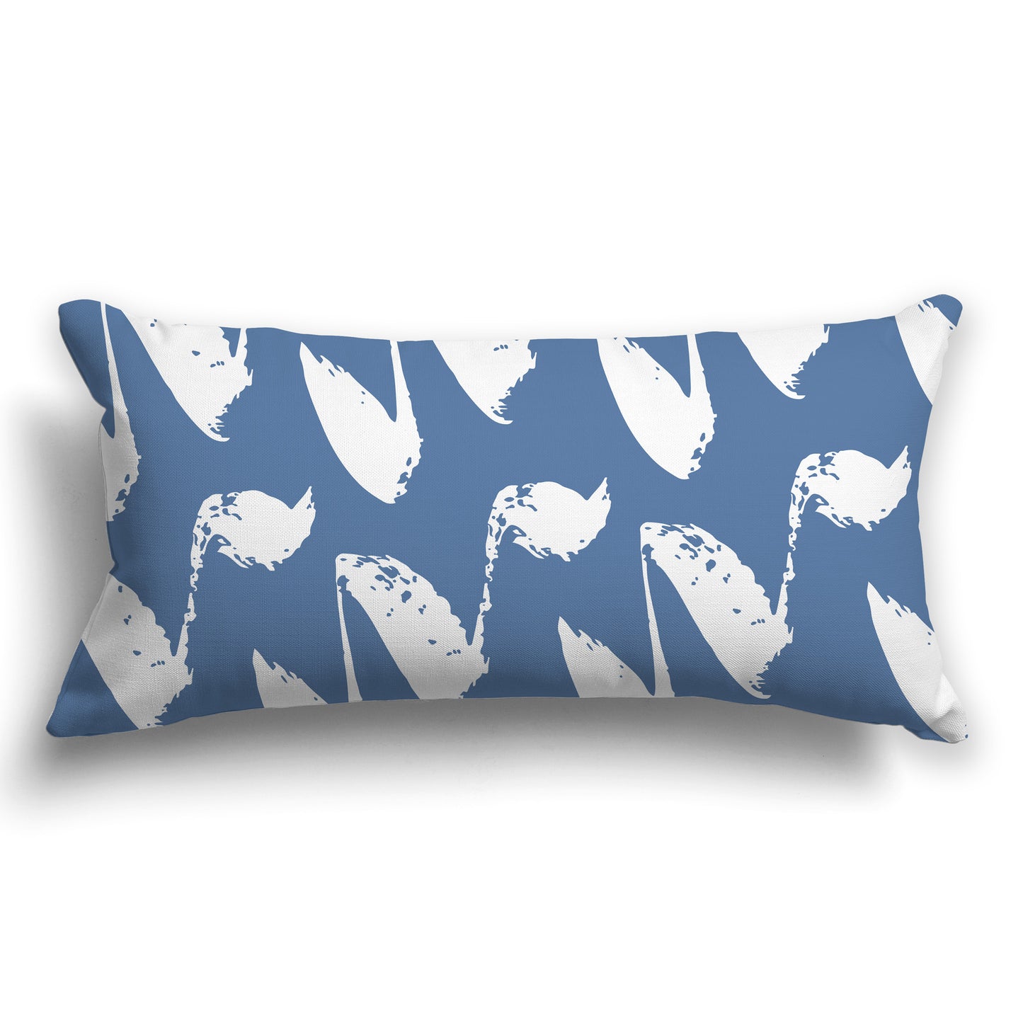 Blue Throw Pillow with White/Beige-white Squiggle Pattern on Both Sides, CAPC-1231-082