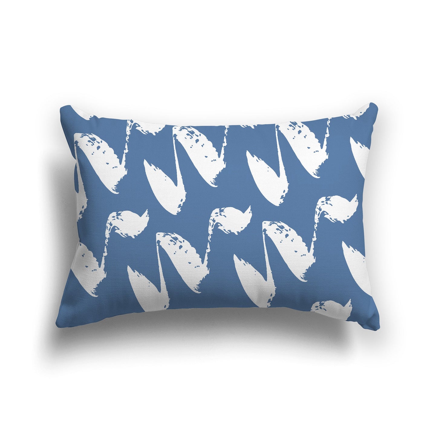 Blue Throw Pillow with White/Beige-white Squiggle Pattern on Both Sides, CAPC-1231-082