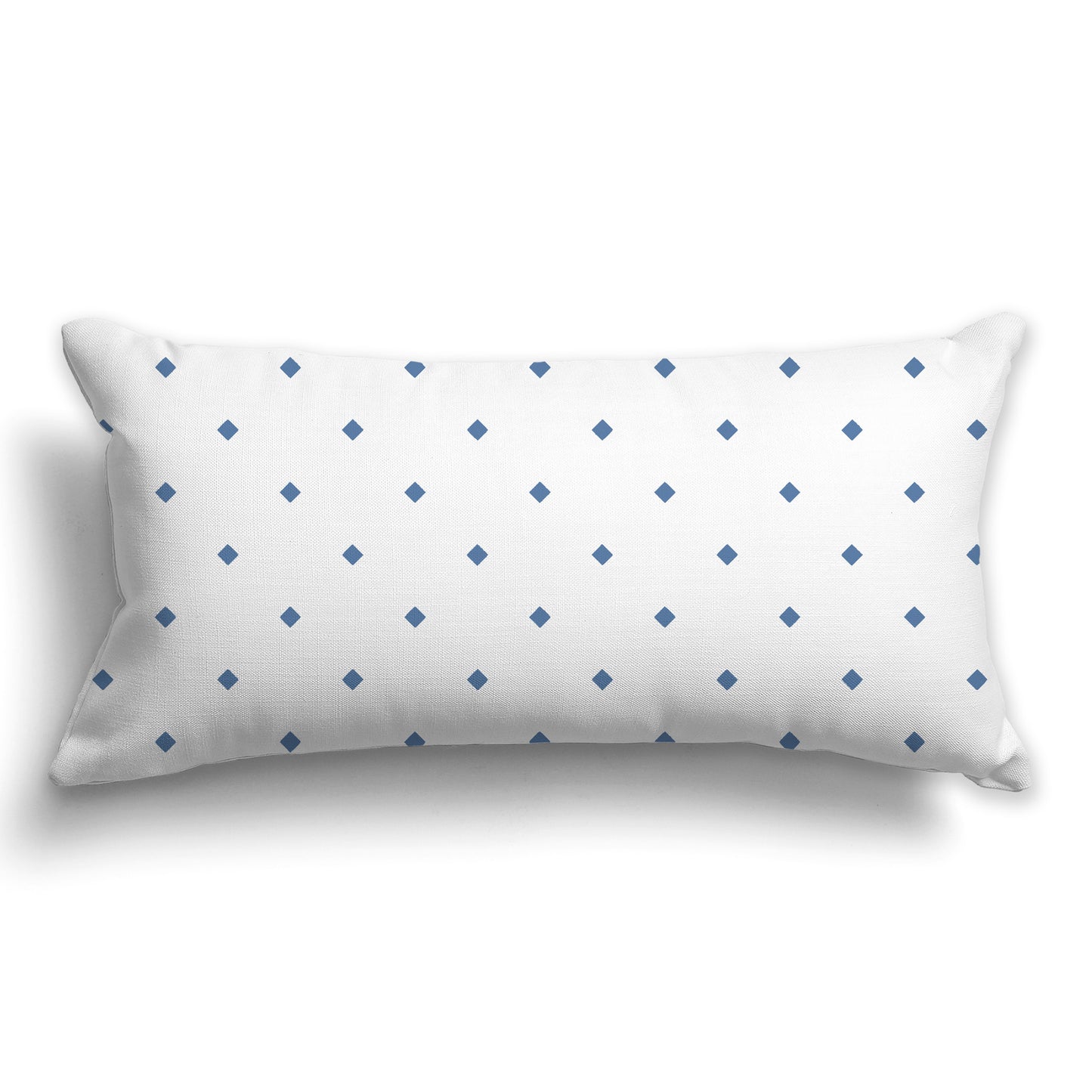 White/Beige-white Throw Pillow with Large Blue Diamond Pattern on Front, CAPC-1231-101