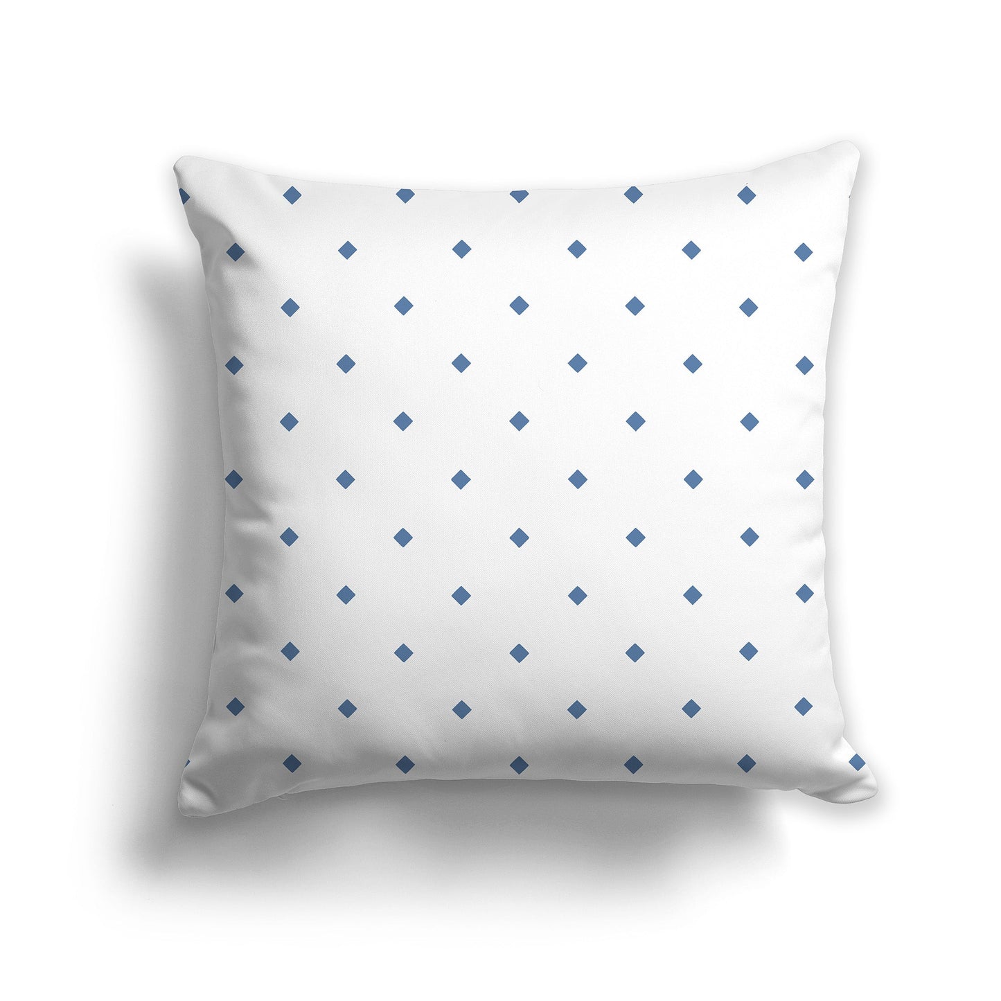 White/Beige-white Throw Pillow with Large Blue Diamond Pattern on Front, CAPC-1231-101