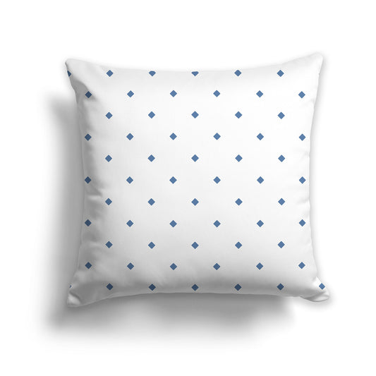 White/Beige-white Throw Pillow with Large Blue Diamond Pattern on Front, CAPC-1231-101