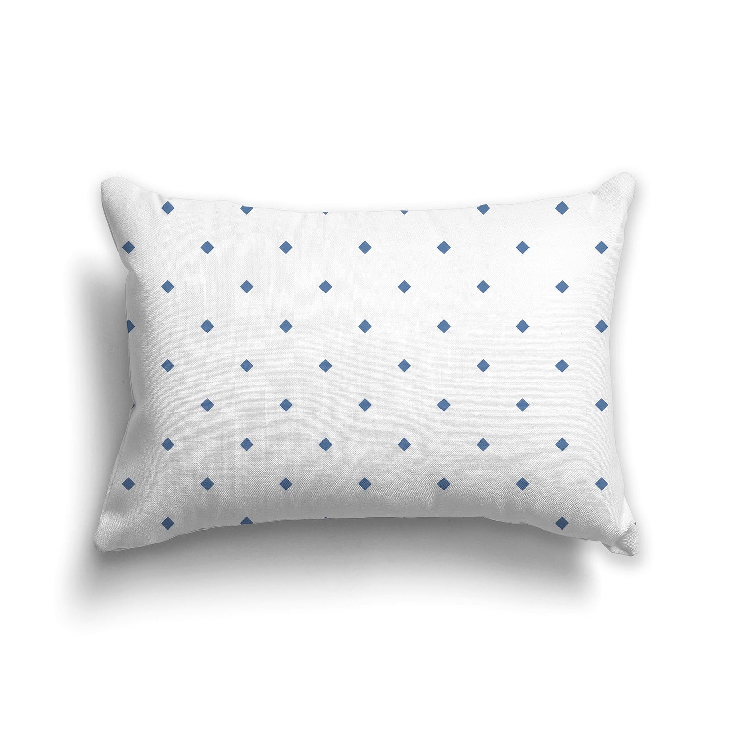 White/Beige-white Throw Pillow with Large Blue Diamond Pattern on Front, CAPC-1231-101