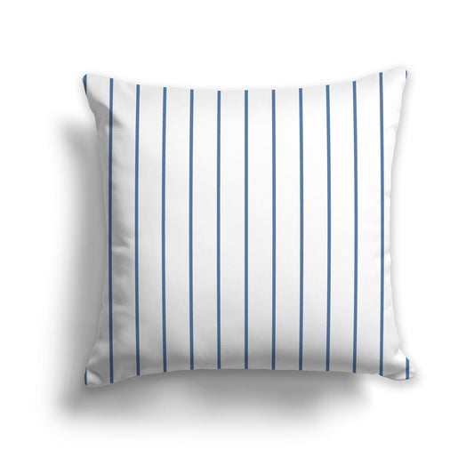 White/Beige-white Throw Pillow with Fine Vertical Blue Stripes on Front, CAPC-1231-151