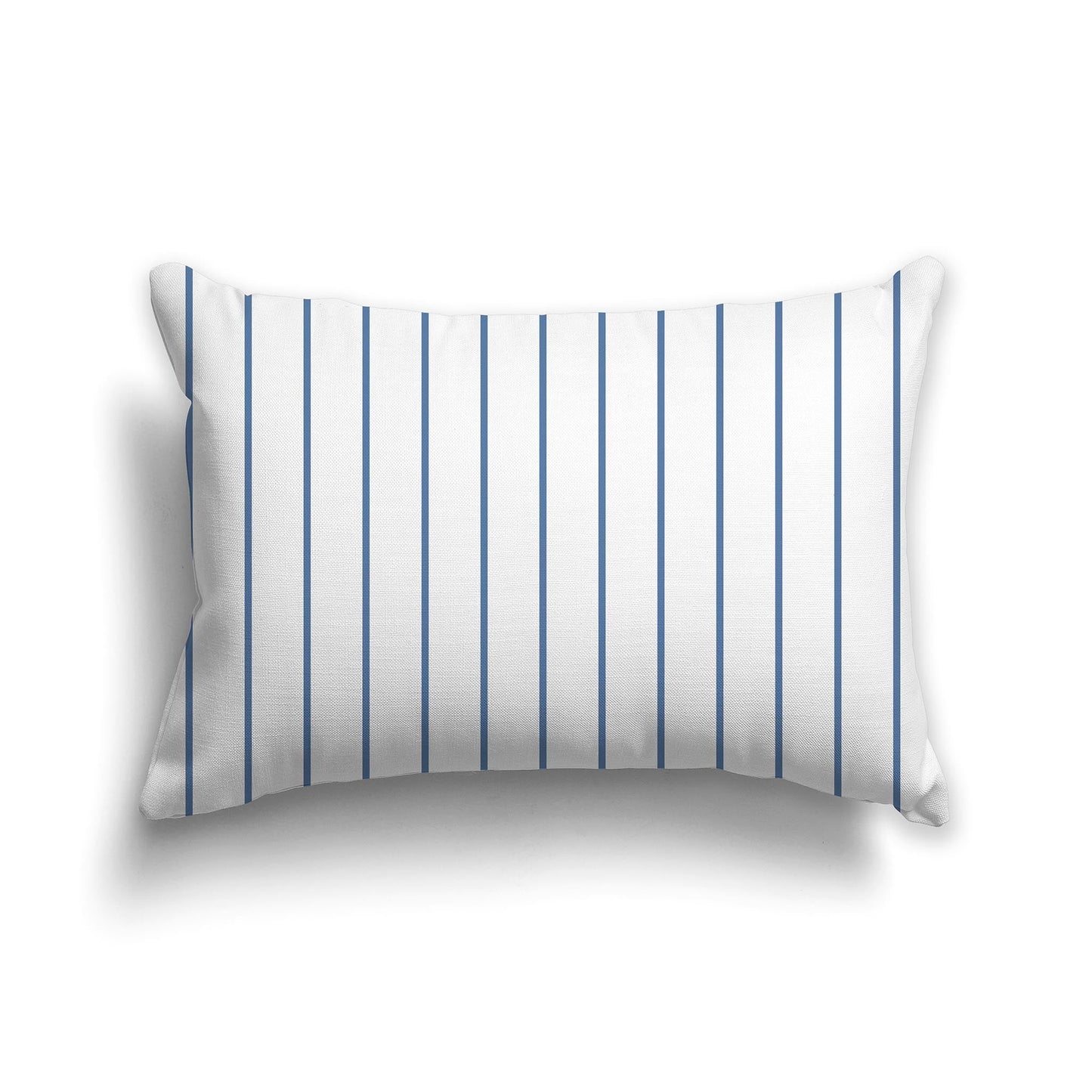 White/Beige-white Throw Pillow with Fine Vertical Blue Stripes on Front, CAPC-1231-151