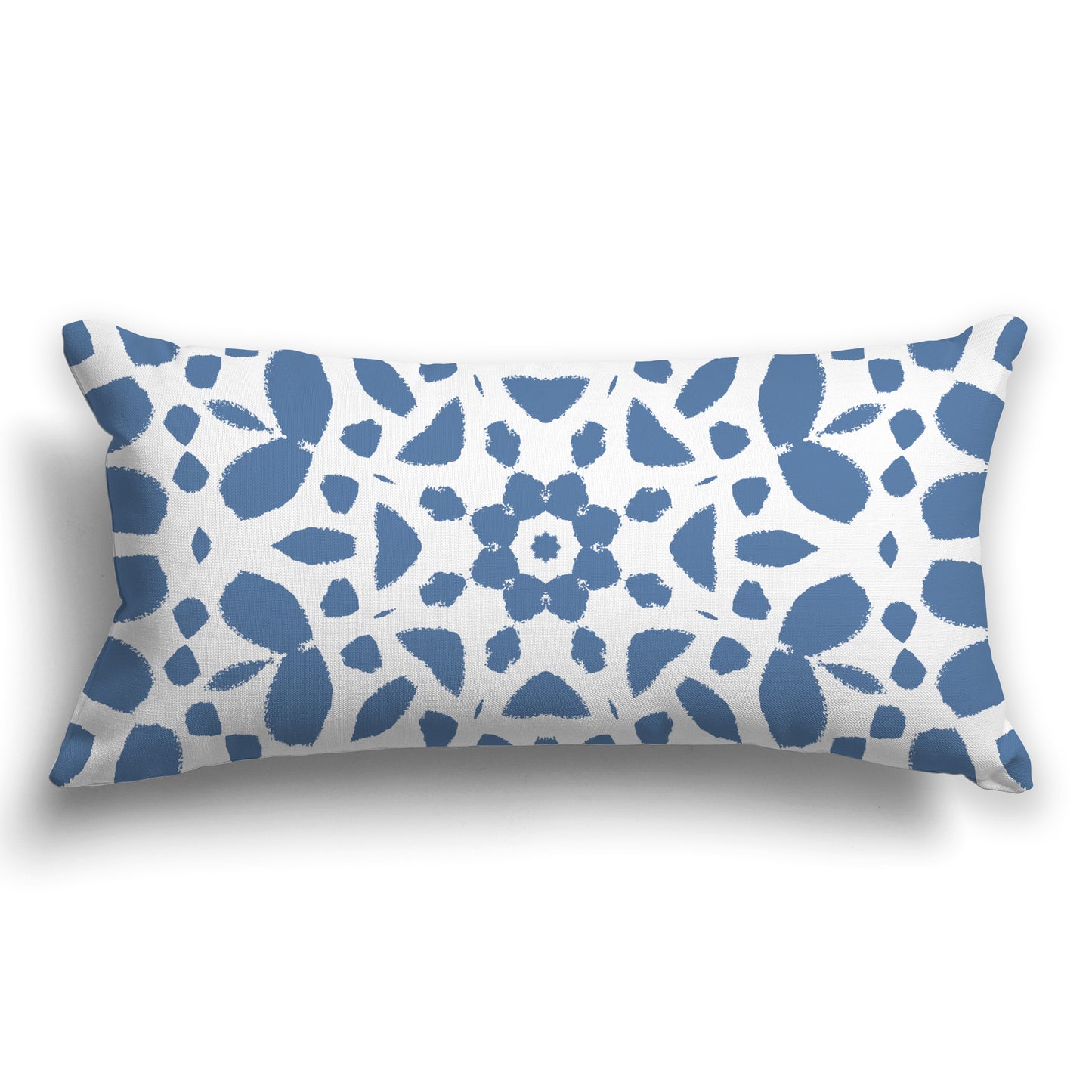 White/Beige-white Throw Pillow with Blue Circular Graphic on Both Sides, CAPC-1231-181