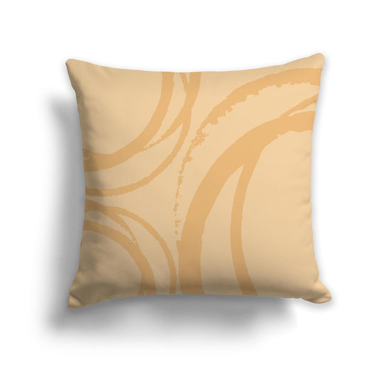Light Orange Throw Pillow with Circular Orange Graphic on Both Sides, CAPC-1232-021