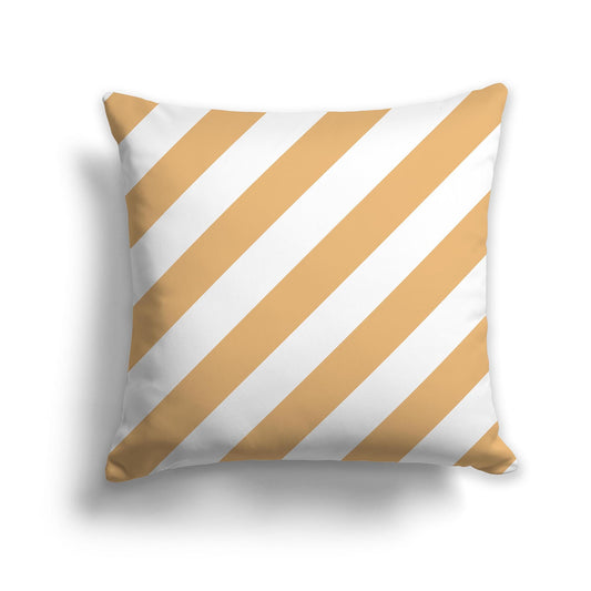 Throw Pillow with Orange and White/Beige-white Diagonal Bars on Both Sides, CAPC-1232-031