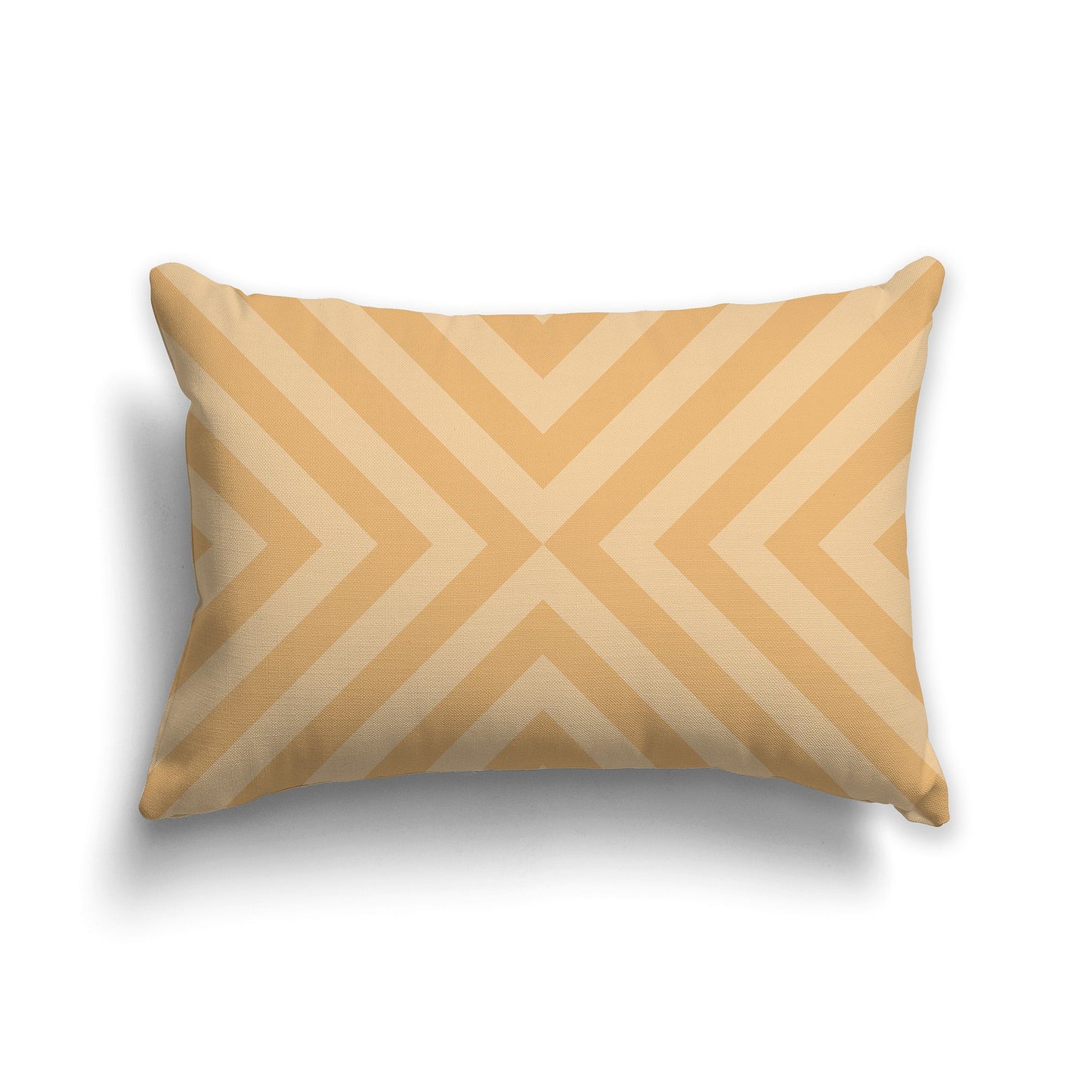 Throw Pillow with Radiating Diagonal Two-tone Orange Bars on Both Sides, CAPC-1232-041