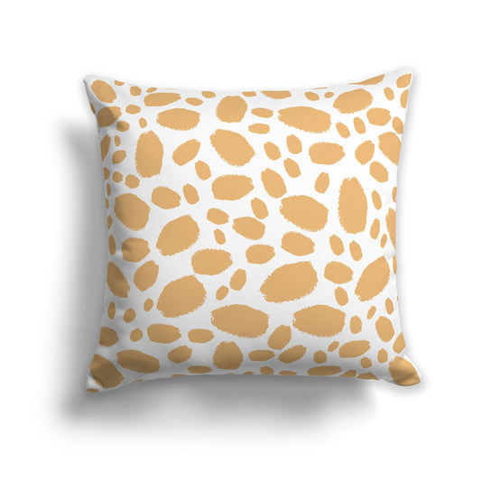 White/Beige-white Throw Pillow with Orange Paint Dabs on Both Sides, CAPC-1232-091