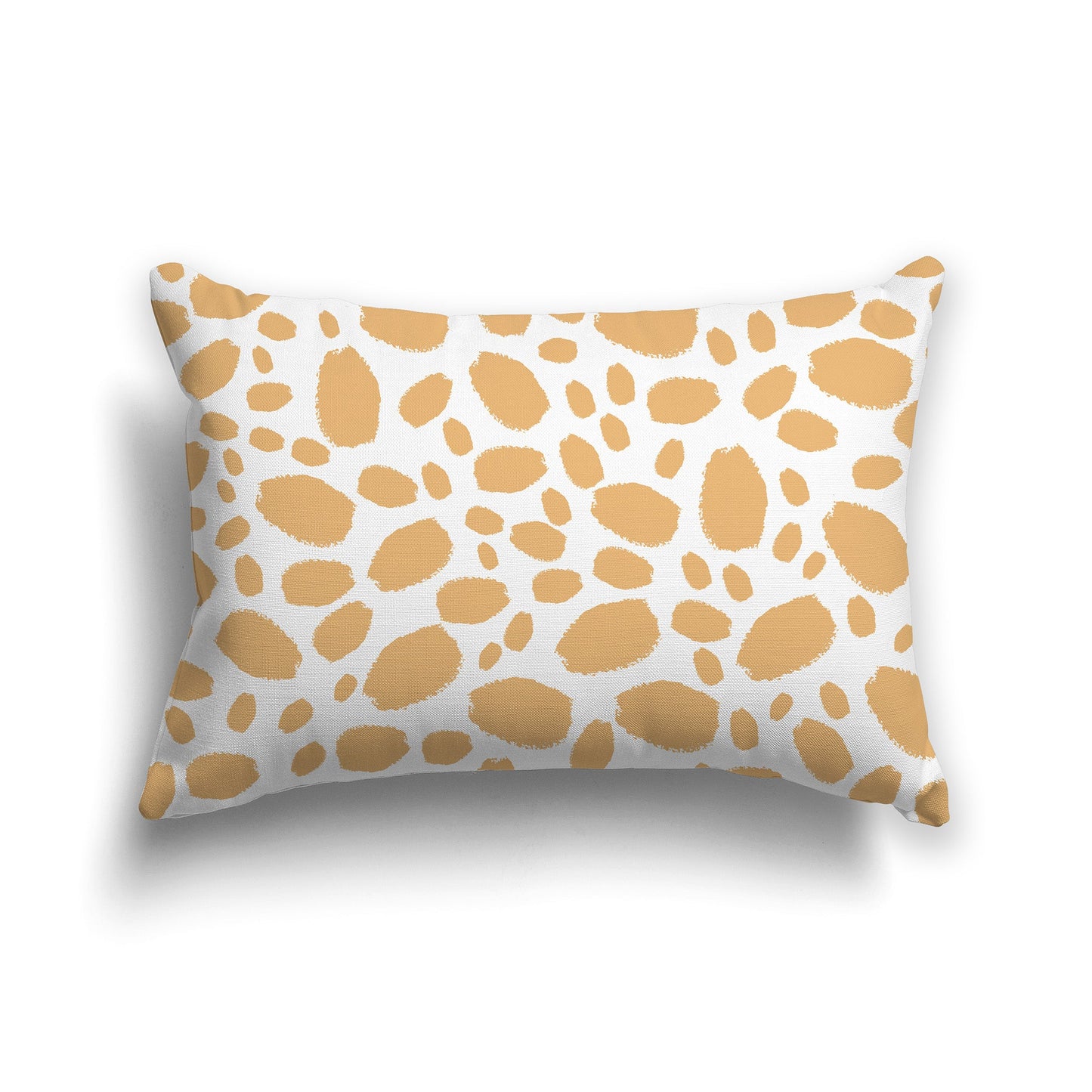 White/Beige-white Throw Pillow with Orange Paint Dabs on Both Sides, CAPC-1232-091