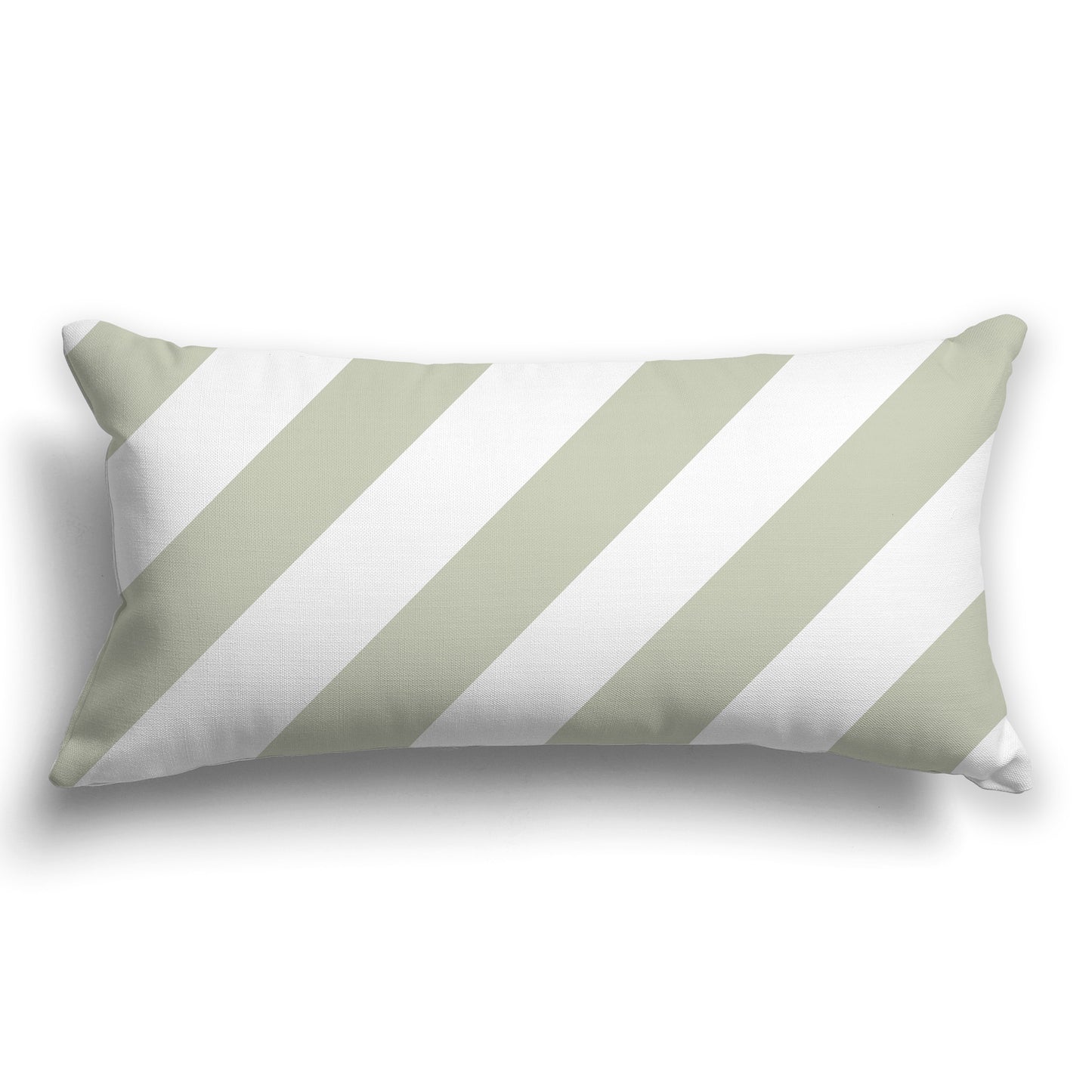 Throw Pillow with Pale Green and White/Beige-white Diagonal Bars on Both Sides, CAPC-1241-031