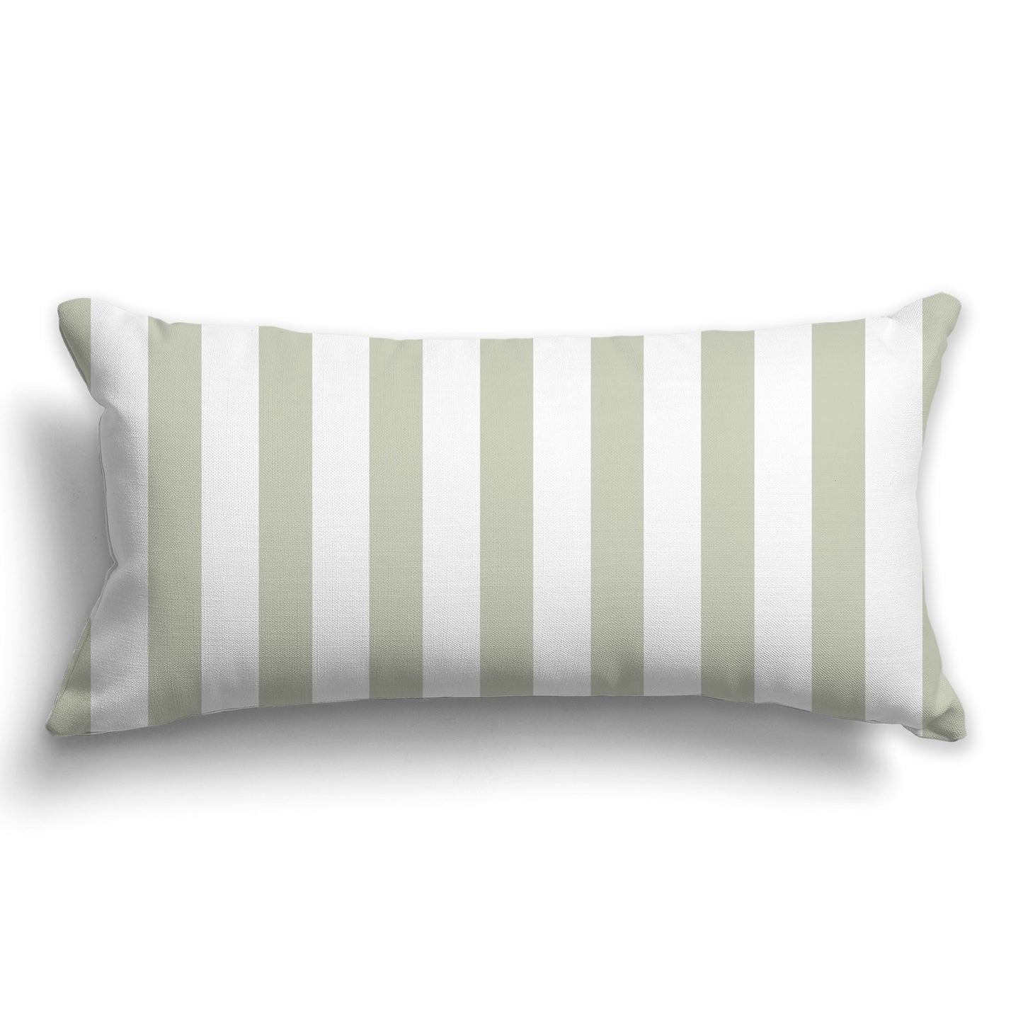 White/Beige-white Throw Pillow with Pale Green Vertical Bars on Front, CAPC-1241-051