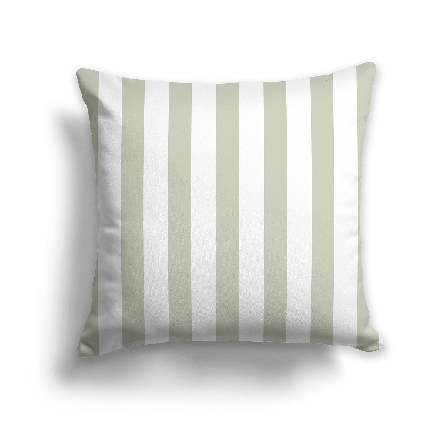 White/Beige-white Throw Pillow with Pale Green Vertical Bars on Front, CAPC-1241-051