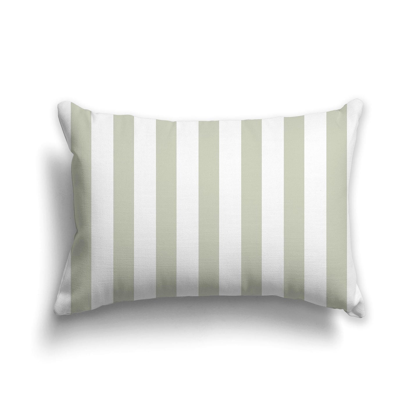 White/Beige-white Throw Pillow with Pale Green Vertical Bars on Front, CAPC-1241-051