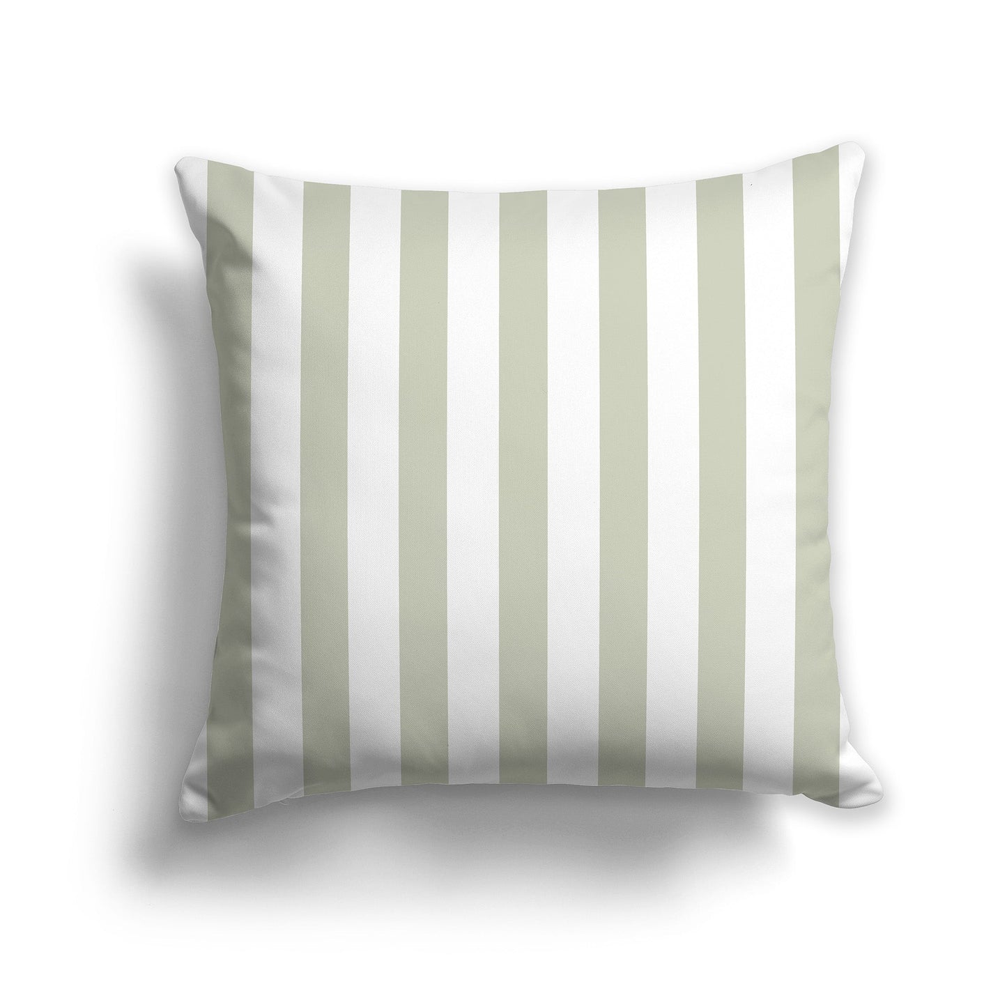 White/Beige-white Throw Pillow with Pale Green Vertical Bars on Front, CAPC-1241-051