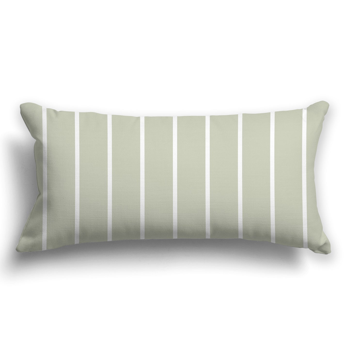 Pale Green Throw Pillow with White/Beige-white Vertical Stripes on Front, CAPC-1241-062
