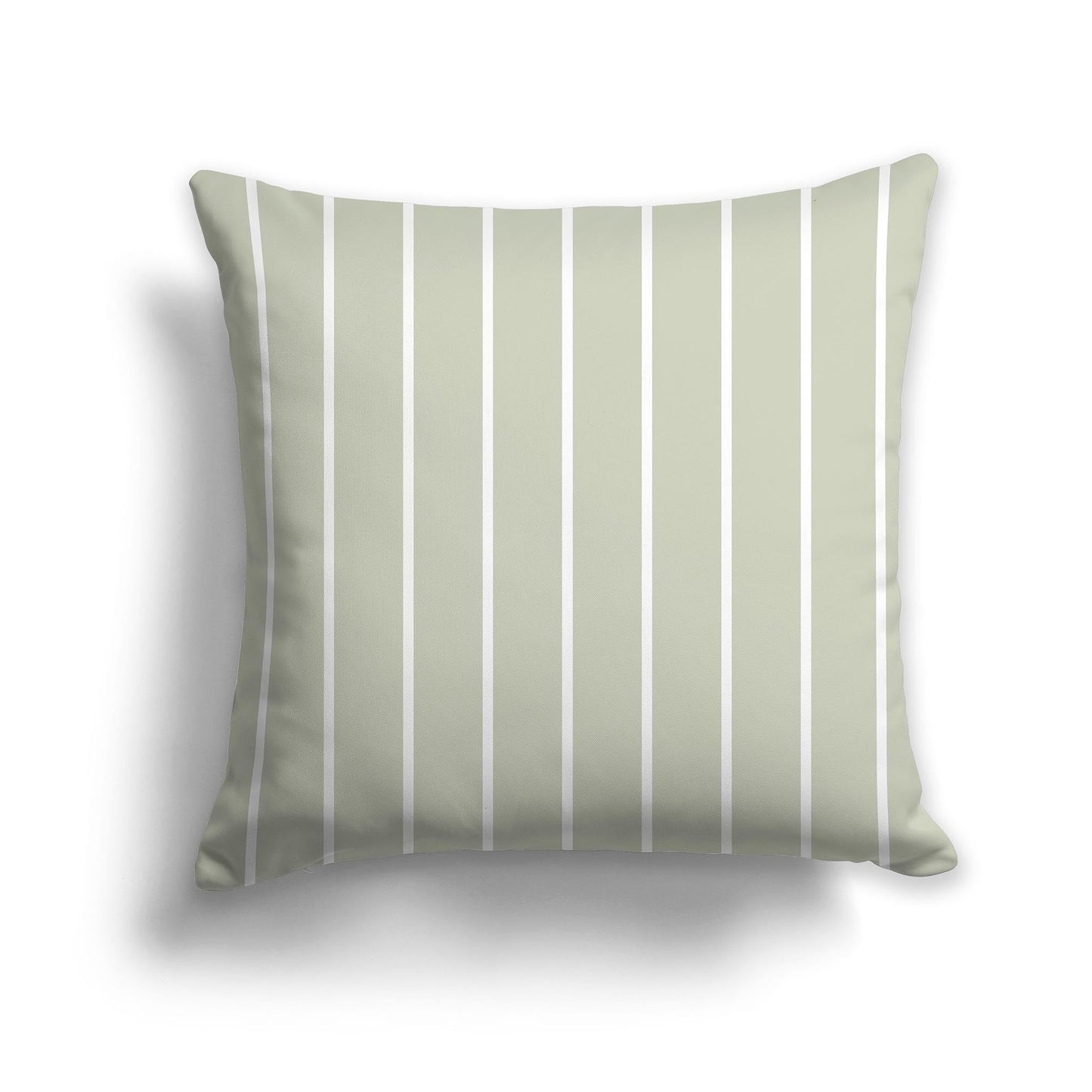 Pale Green Throw Pillow with White/Beige-white Vertical Stripes on Front, CAPC-1241-062
