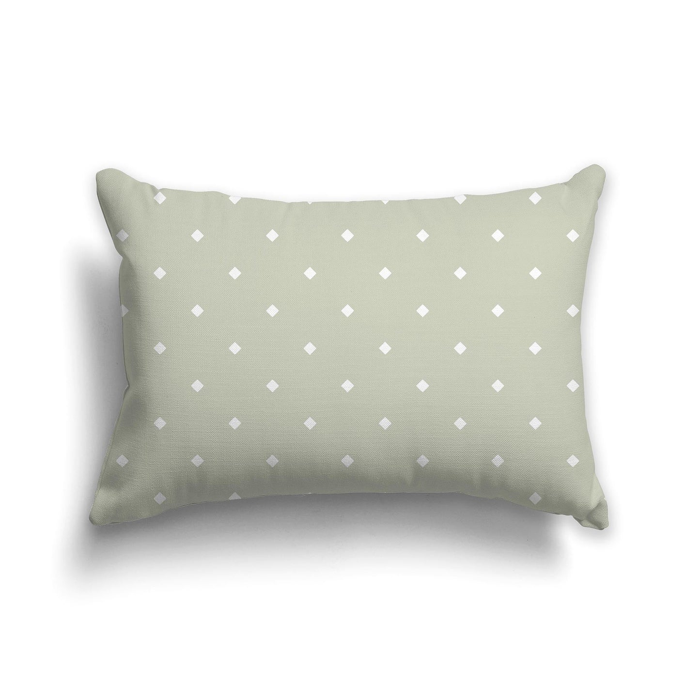 Pale Green Throw Pillow with Large White/Beige-white Diamond Pattern on Front, CAPC-1241-102