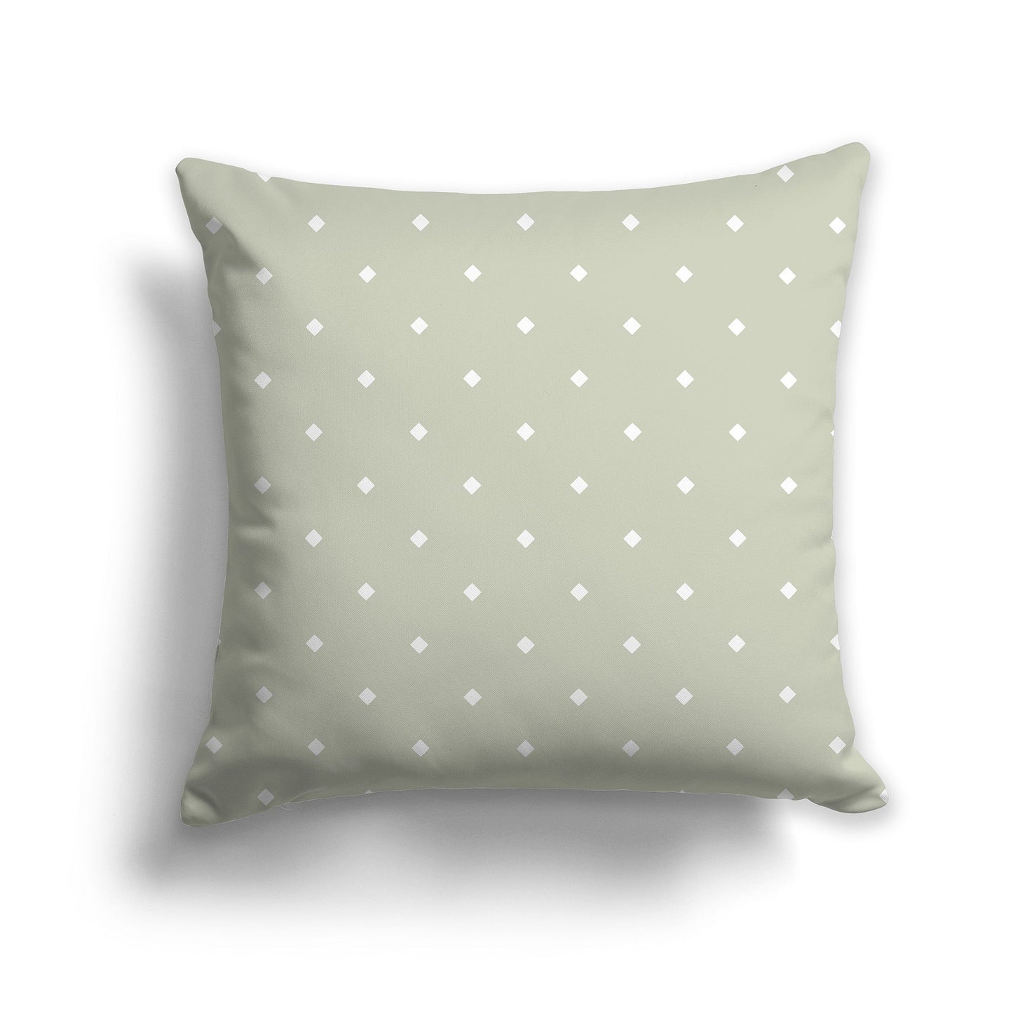 Pale Green Throw Pillow with Large White/Beige-white Diamond Pattern on Front, CAPC-1241-102