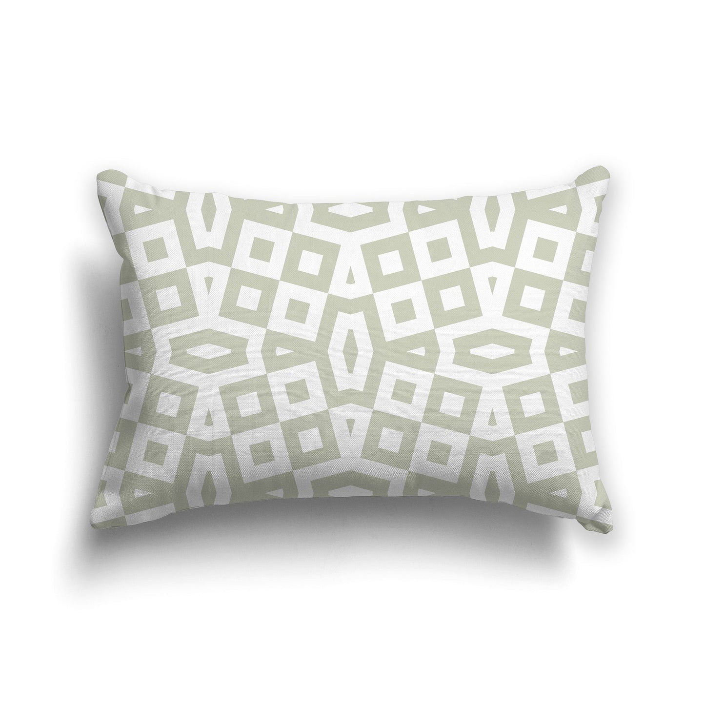 Throw Pillow with Pale Green and White/Beige-white Geometric Pattern on Both Sides, CAPC-1241-171