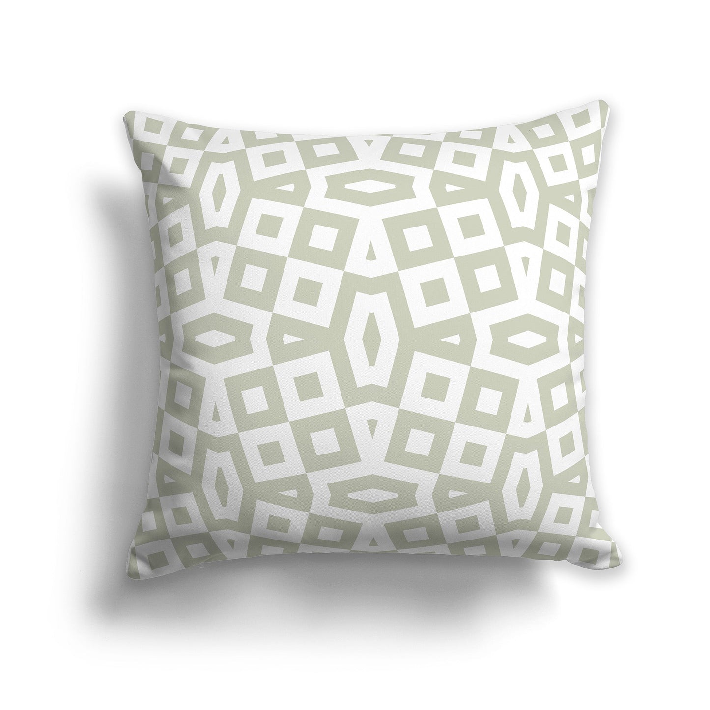 Throw Pillow with Pale Green and White/Beige-white Geometric Pattern on Both Sides, CAPC-1241-171