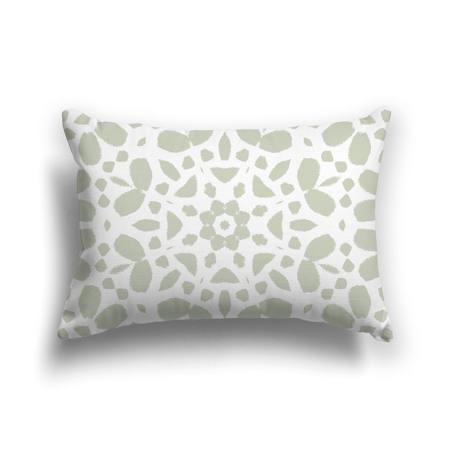 White/Beige-white Throw Pillow with Pale Green Circular Graphic on Both Sides, CAPC-1241-181