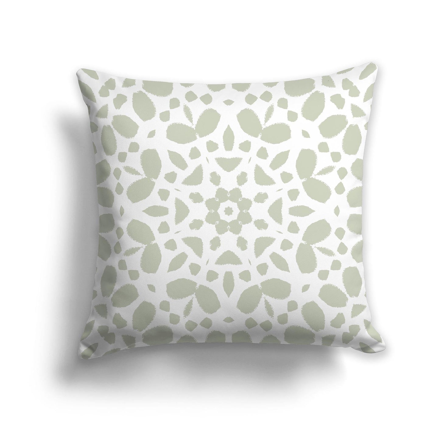 White/Beige-white Throw Pillow with Pale Green Circular Graphic on Both Sides, CAPC-1241-181