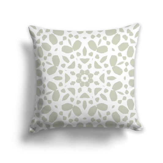 White/Beige-white Throw Pillow with Pale Green Circular Graphic on Both Sides, CAPC-1241-181