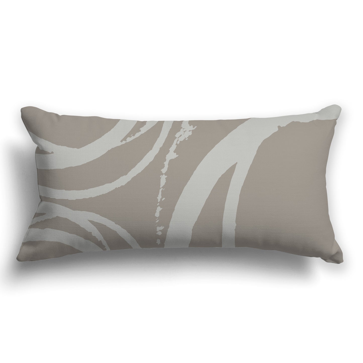 Brown Throw Pillow with a Circular Grey-green Graphic on Both Sides, CAPC-1242-022