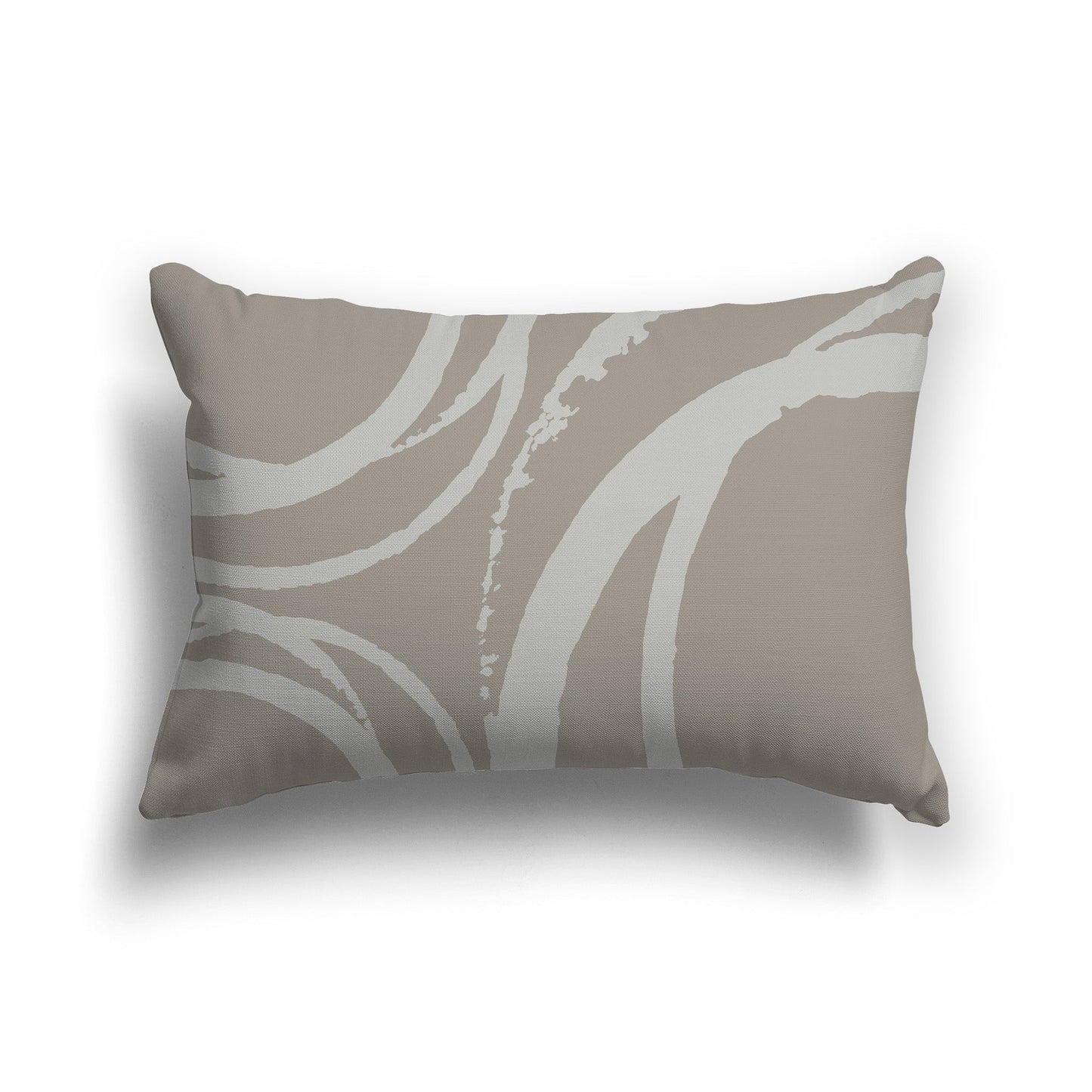 Brown Throw Pillow with a Circular Grey-green Graphic on Both Sides, CAPC-1242-022