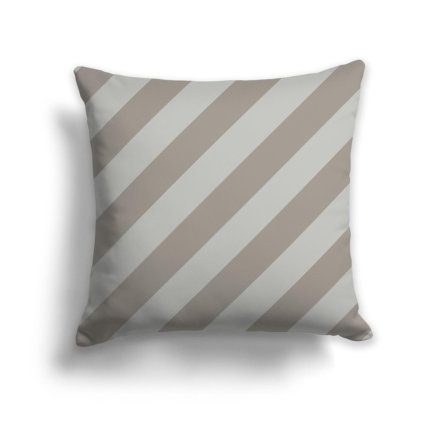 Throw Pillow with Brown and Grey-green Diagonal Bars on Both Sides, CAPC-1242-031