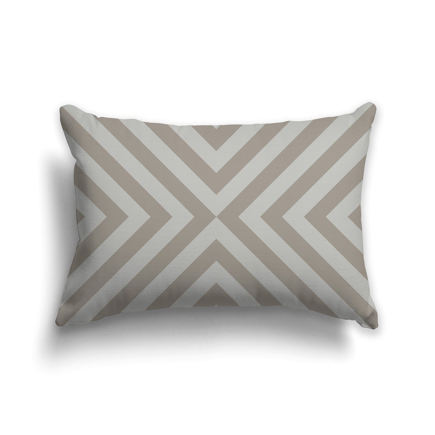 Throw Pillow with Radiating Diagonal Brown and Grey-green Bars on Both Sides, CAPC-1242-041
