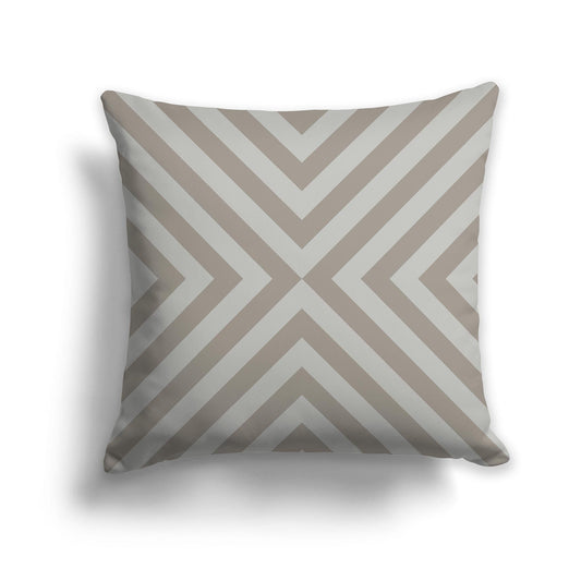 Throw Pillow with Radiating Diagonal Brown and Grey-green Bars on Both Sides, CAPC-1242-041