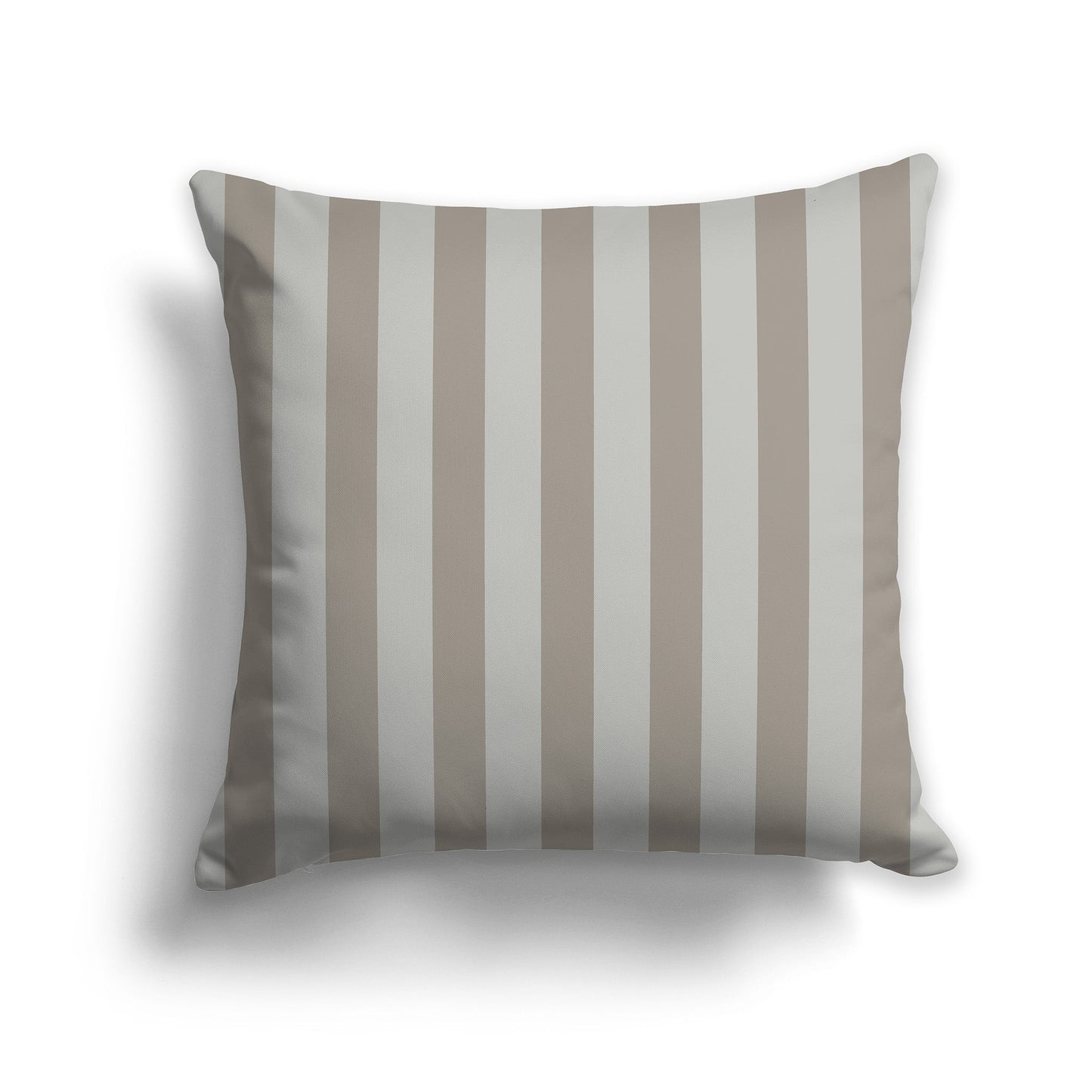 Grey-green Throw Pillow with Brown Vertical Bars on Front, CAPC-1242-051