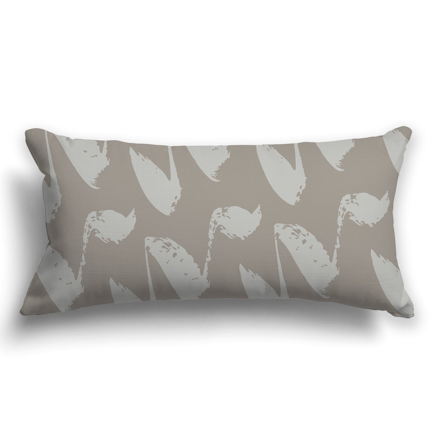 Brown Throw Pillow with Grey-green Squiggle Pattern on Both Sides, CAPC-1242-082