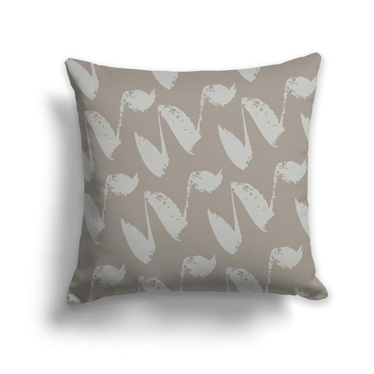 Brown Throw Pillow with Grey-green Squiggle Pattern on Both Sides, CAPC-1242-082